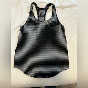 lululemon athletica Love tank Heathered Black and White Striped Tank Top